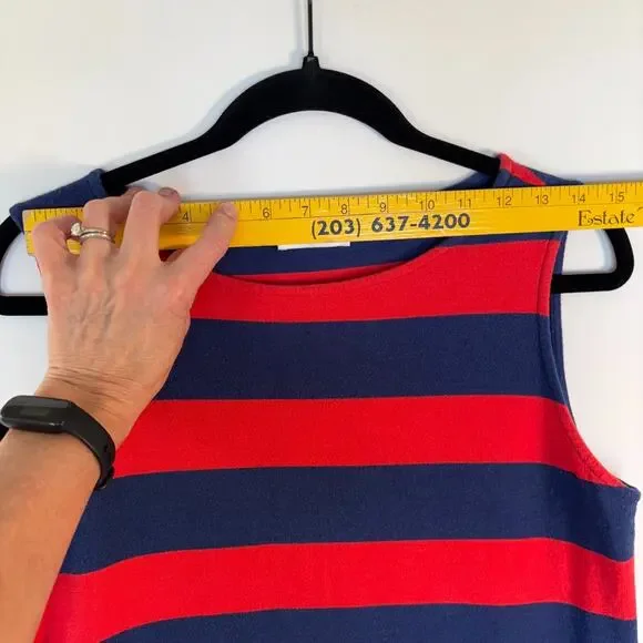 Vineyard Vines Red Blue Stripe Knit Shift Dress Women Small Nautical - Picture 12 of 12